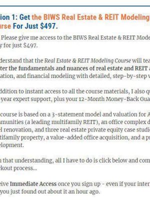 BreakingIntoWallStreet – Real Estate and REIT Modeling Course