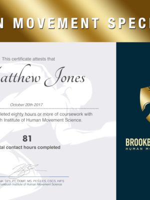 Brent Brookbush – Human Movement Specialist Certification