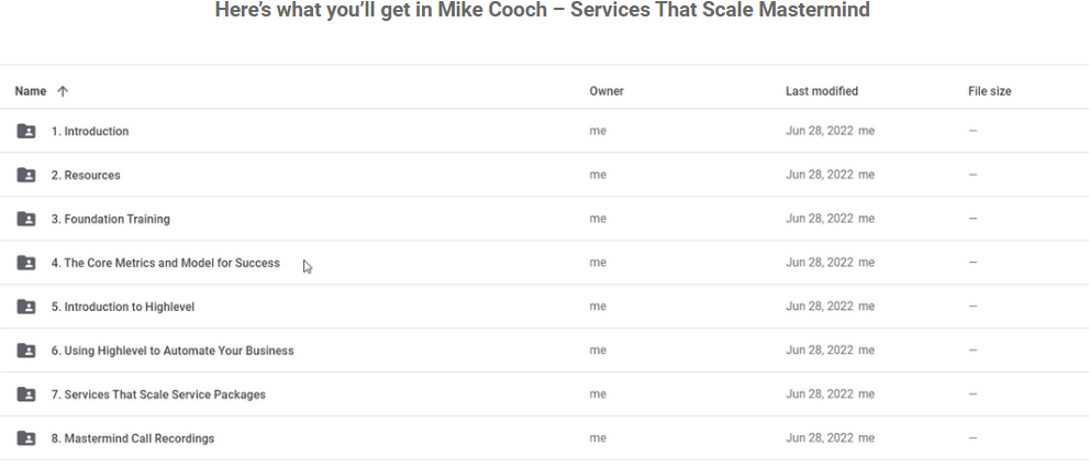 Mike Cooch Services That Scale Mastermind Course